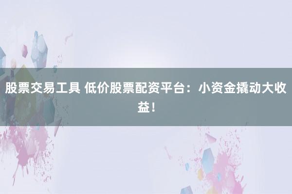 股票交易工具 低价股票配资平台：小资金撬动大收益！