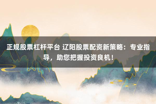 正规股票杠杆平台 辽阳股票配资新策略：专业指导，助您把握投资良机！