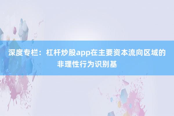 深度专栏：杠杆炒股app在主要资本流向区域的非理性行为识别基